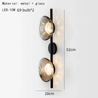 Applique Murale Nordique en Verre Transparent et Métal Doré pour Divers Espaces - Collection Scandinave