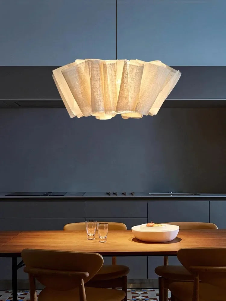 Lustre en tissu fait à la main pour éclairage intérieur - Collection Nordique Vintage