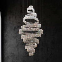 Lustre LED en Cristal pour Escalier de Luxe
