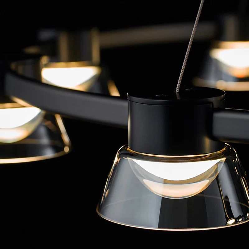 Lustre Moderne Minimaliste en Verre Design Nordique avec LED