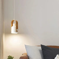 Lustre Macaron Nordic Design en Bois Brut et LED