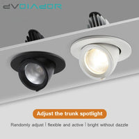 Spot LED Downlight Dimmable 360° - Rotation à Angle ajustable - Plafond encastré 7W 10W 20W AC 110V/220V - Idéal pour Chambre et Couloir