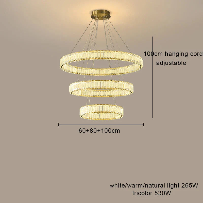 Lustre LED en cristal fantaisie : Lumière suspendue modern.