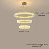 Lustre LED en cristal fantaisie : Lumière suspendue modern.