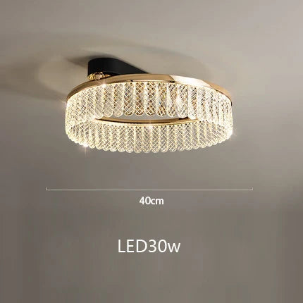 Lustre LED en cristal Losange Rond à plusieurs anneaux de luxe 2024