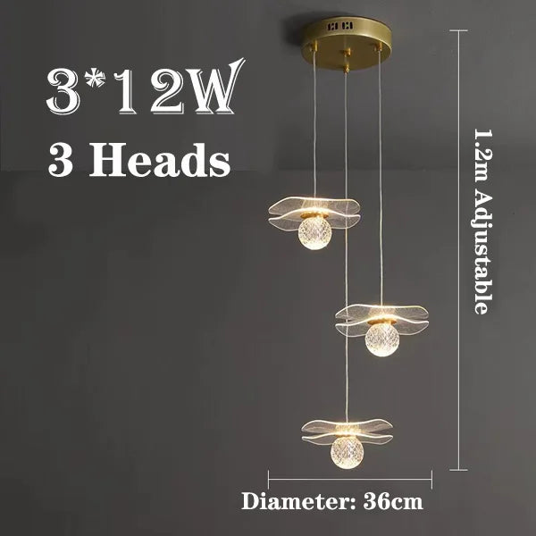 Suspension Lotus Cristal LED Personnalisée