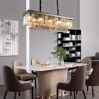 Lustre en Cristal LED Moderne Américain pour Salon Salle à Manger Villa