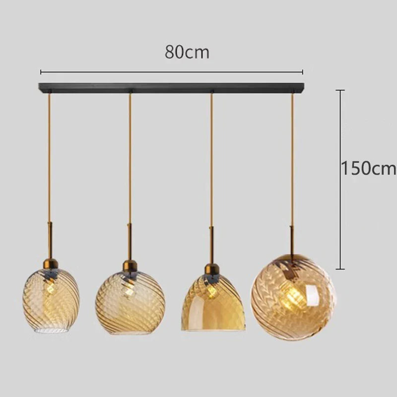 Suspension Nordique en Verre Fumé pour Éclairage Intérieur