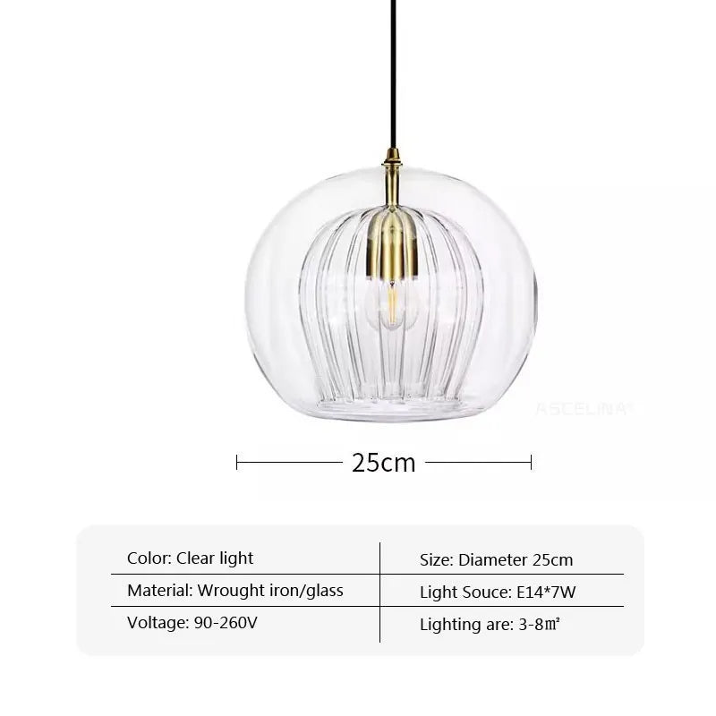 Suspension LED en verre au design nordique - Gris fumé influence scandinave