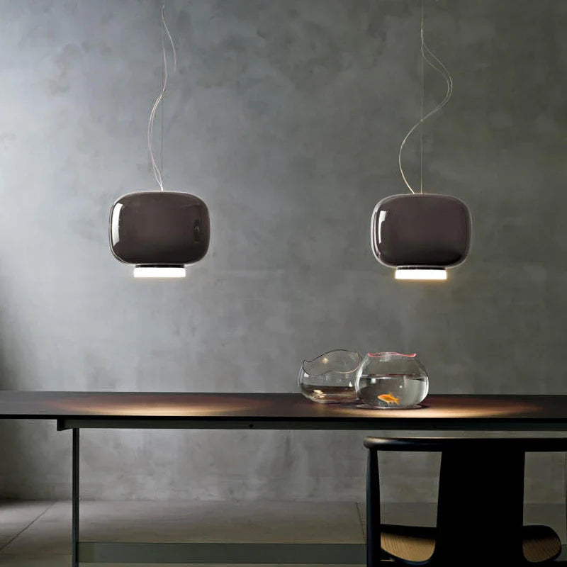 Suspension LED en verre au design scandinave contemporain
