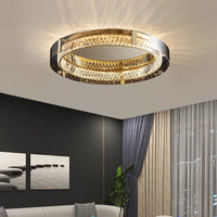 Plafonnier Luxe LED Cristal Rond pour Décoration Intérieure
