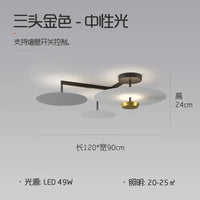 Plafonnier LED Nordic Glow doré minimaliste