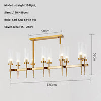 Lustre Noble en Métal Or et Verre LED