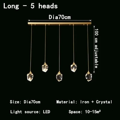 Lustre Nordique LED en Cristal pour Décoration Intérieure - Élégance Scandinave