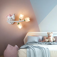 Applique murale LED G4 Lapin Fleur pour Enfants - Modèle Fille
