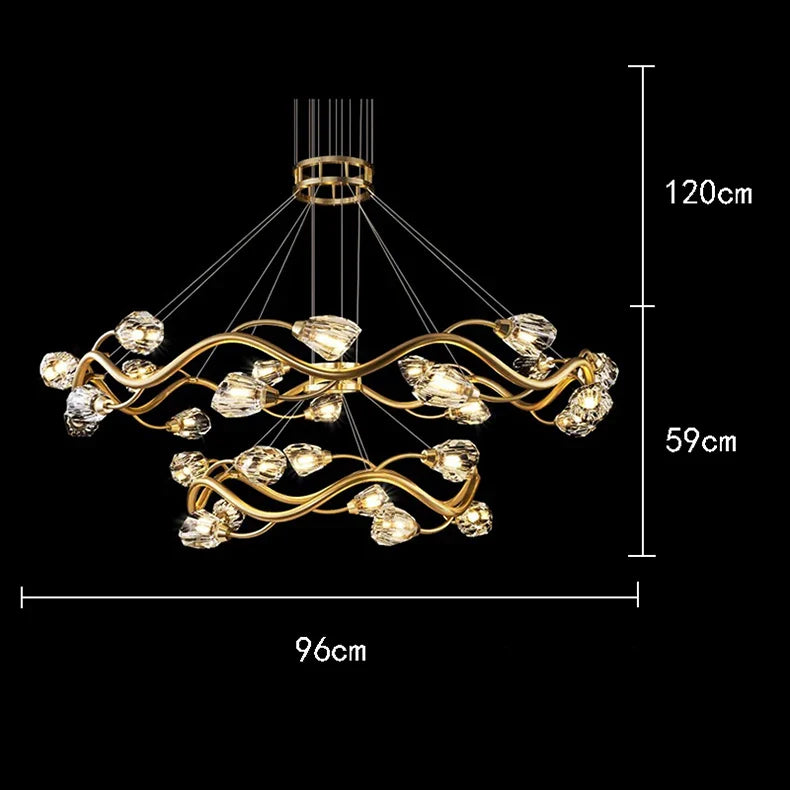 Lustre LED en cristal de luxe pour éclairage intérieur modernisé