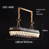 Lustre en cuir LED Cristal Luxueux Rond Suspendu Moderne - Élégance Brillante