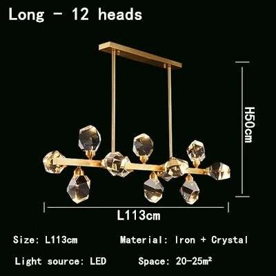 Lustre Nordique LED en Cristal pour Décoration Intérieure - Élégance Scandinave