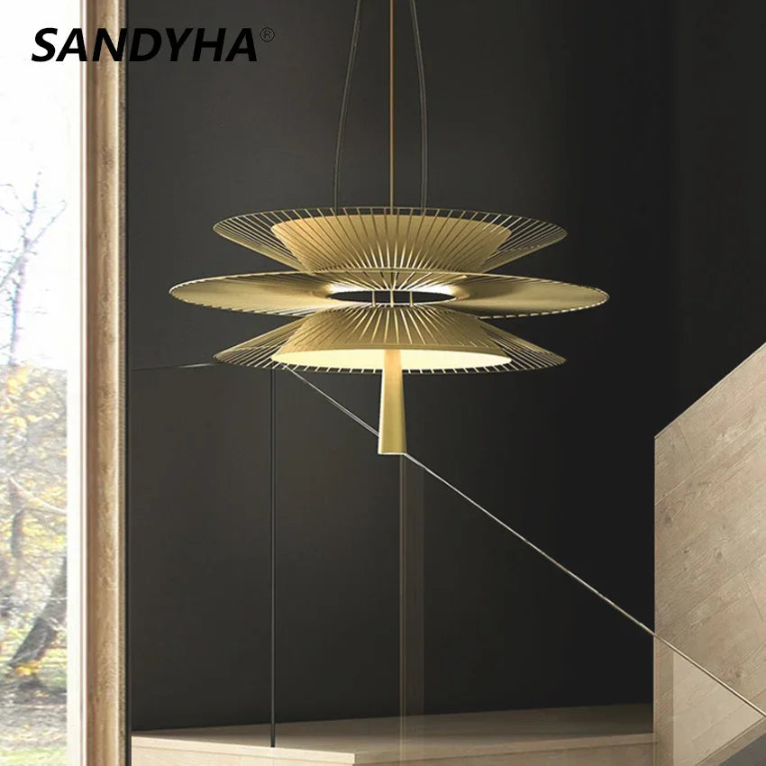 Lustre de Luxe Sandyha LED en Métal - Lampe Suspendue Décorative