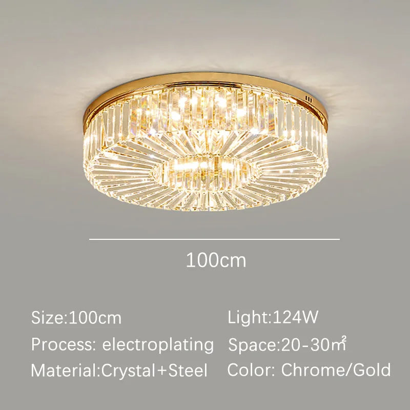 Lustre moderne Or Lustre Luxe Cristal LED Dimmable
