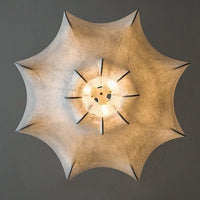 Lustre Nordique en Soie Japonaise Wabi Sabi avec Éclairage LED