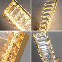 Applique murale LED de luxe en cristal doré - Brillante élégance