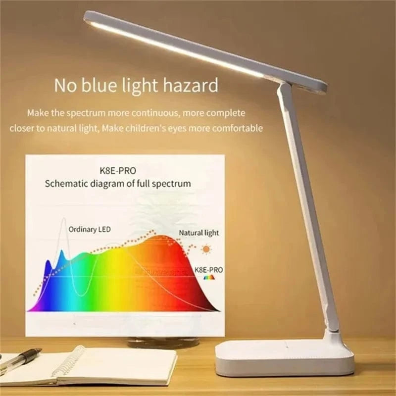 Lampe de Table pliable Led avec 3 types d'éclairage réglables en continu
