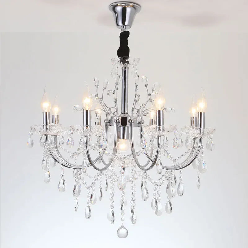 Lustre de Pays en Cristal et Fer Forgé