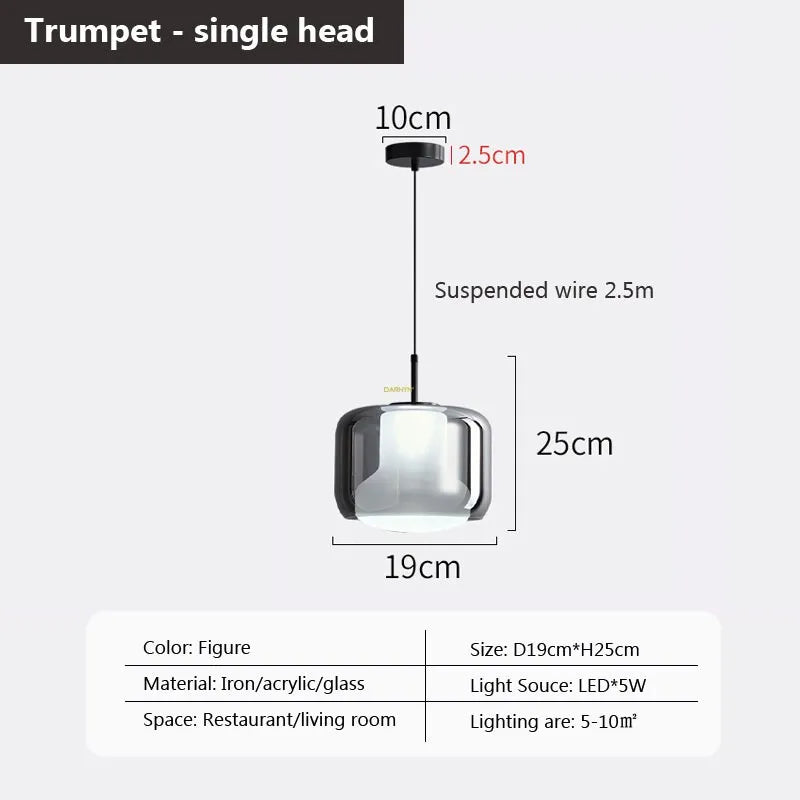 Suspension LED en verre au design nordique minimaliste - Luminairia