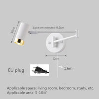Applique murale LED SwingLight : bras télescopique, interrupteur intégré, design intérieur unique