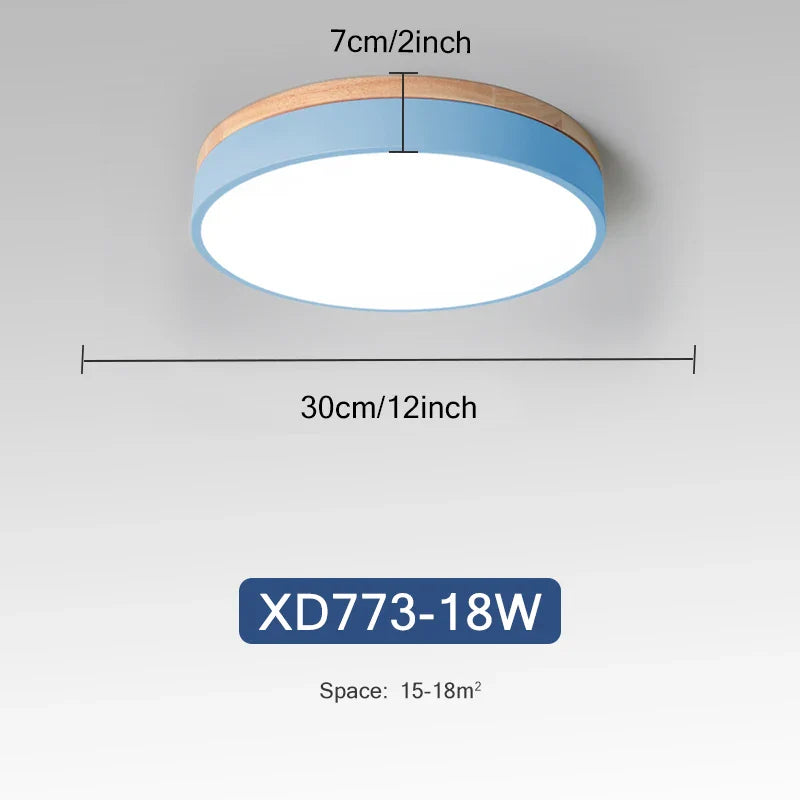 Plafonnier Nordique LED en Bois à 7 Couleurs pour Salon - 3 Lumières Ajustables - Idéal pour Chambre et Couloir