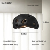 Lustre LED design en suspension nordique Wabi Sabi irrégulier