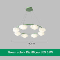 Lustre nuage vert télécommandé pour salle à manger