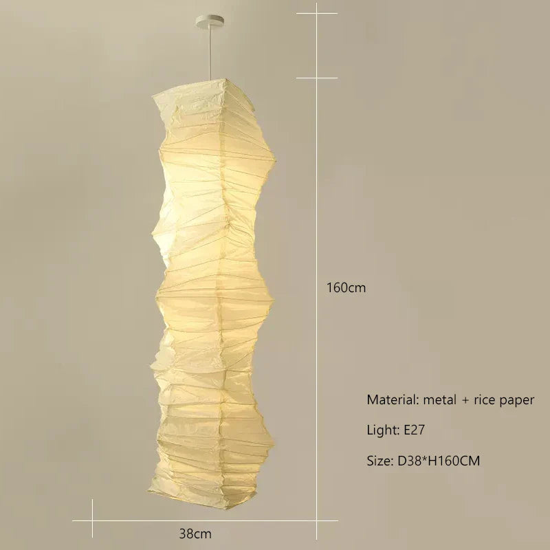 Lustre Nordique Wabi Sabi Vent Papier de Riz Suspension LED Lumières