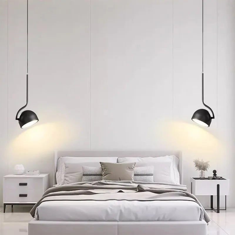 Suspension Luminaire LED Nordique Minimaliste Noire et Blanche