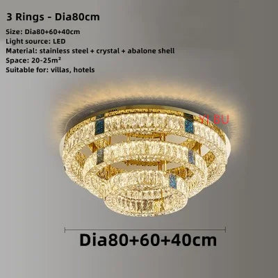 Plafonnier LED Rond Design Nordique en Acier Inoxydable - Nouveau Modèle Prestige