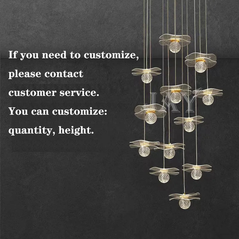 Suspension Lotus Cristal LED Personnalisée