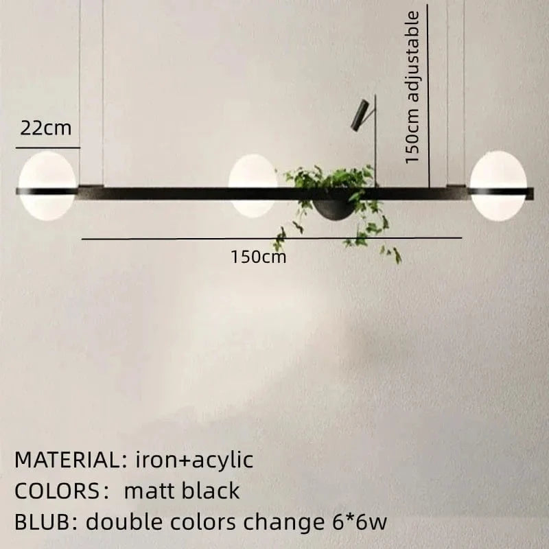 Lustre Moderne DIY LED avec Pot de Fleurs pour un Jardin Céleste