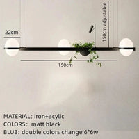 Lustre Moderne DIY LED avec Pot de Fleurs pour un Jardin Céleste