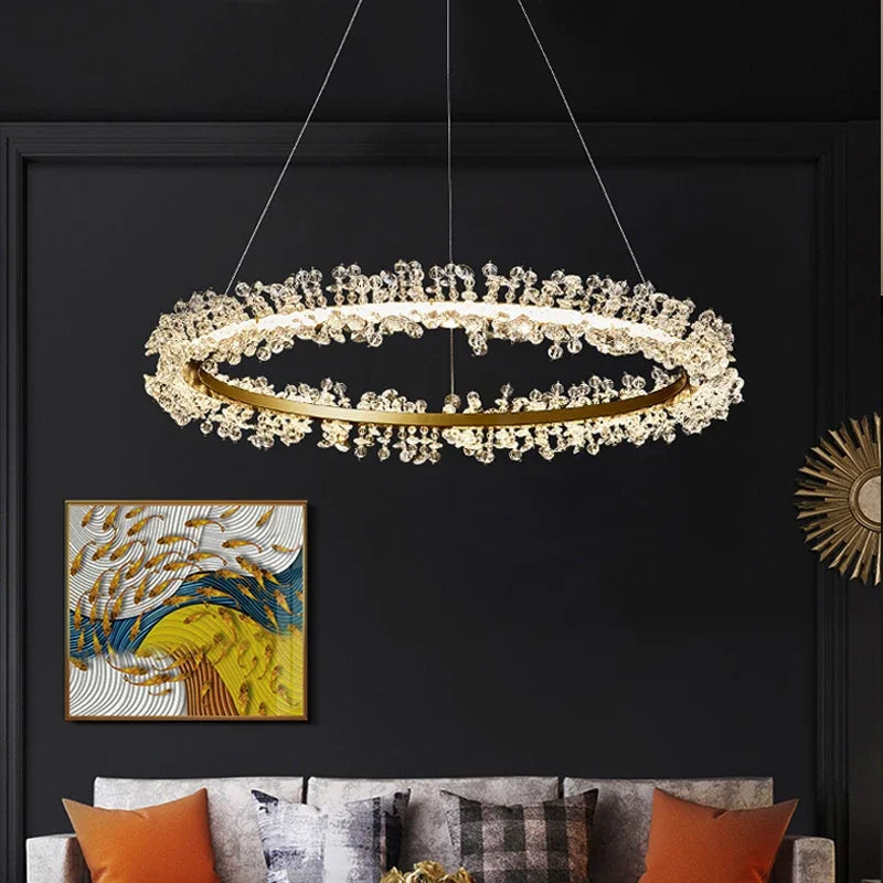 Lustre Nordique de Luxe en Cristal - Décoration Moderne