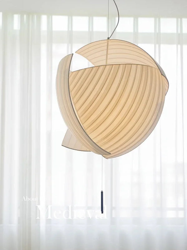Lustre LED design moderne Wabi Sabi en tissu - éclairage décoratif