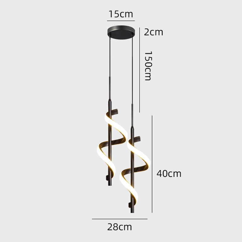 Suspension LED Design Ondulée Polino