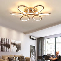 Lustre LED Doré Alu Décoration