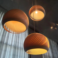Suspension LED en bois naturel