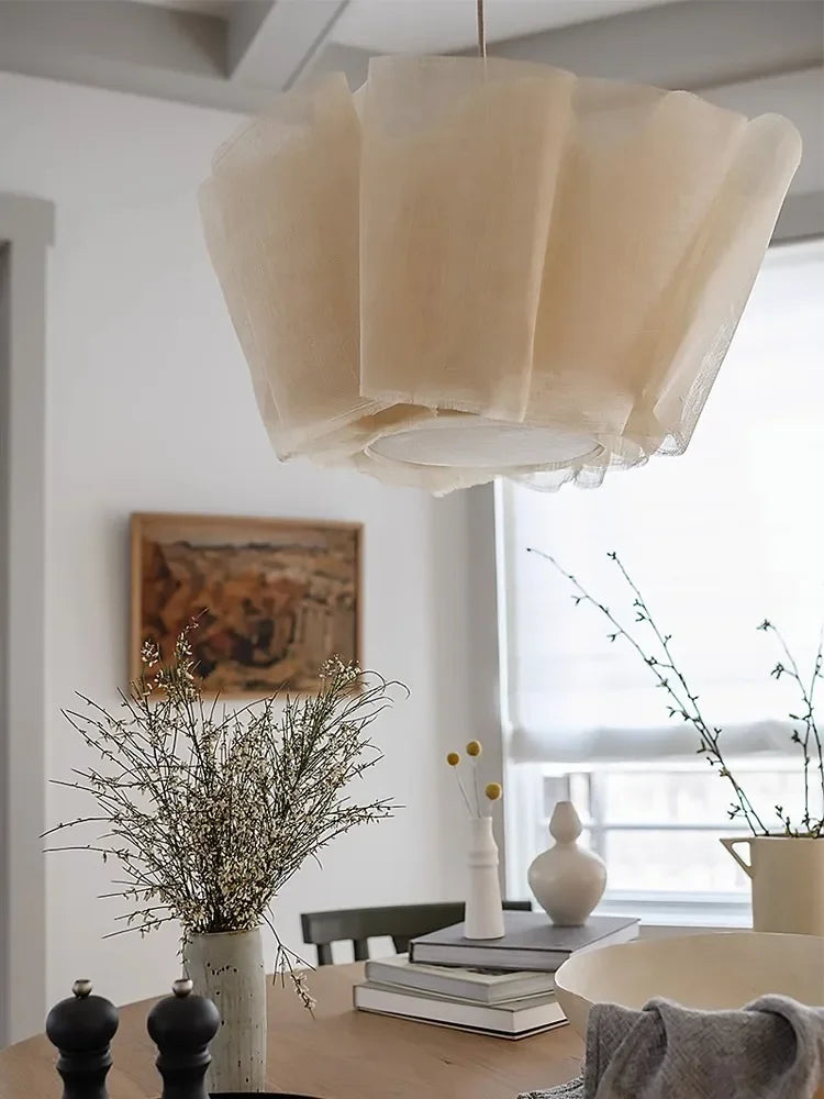 Lustre en tissu fait à la main pour éclairage intérieur - Collection Nordique Vintage