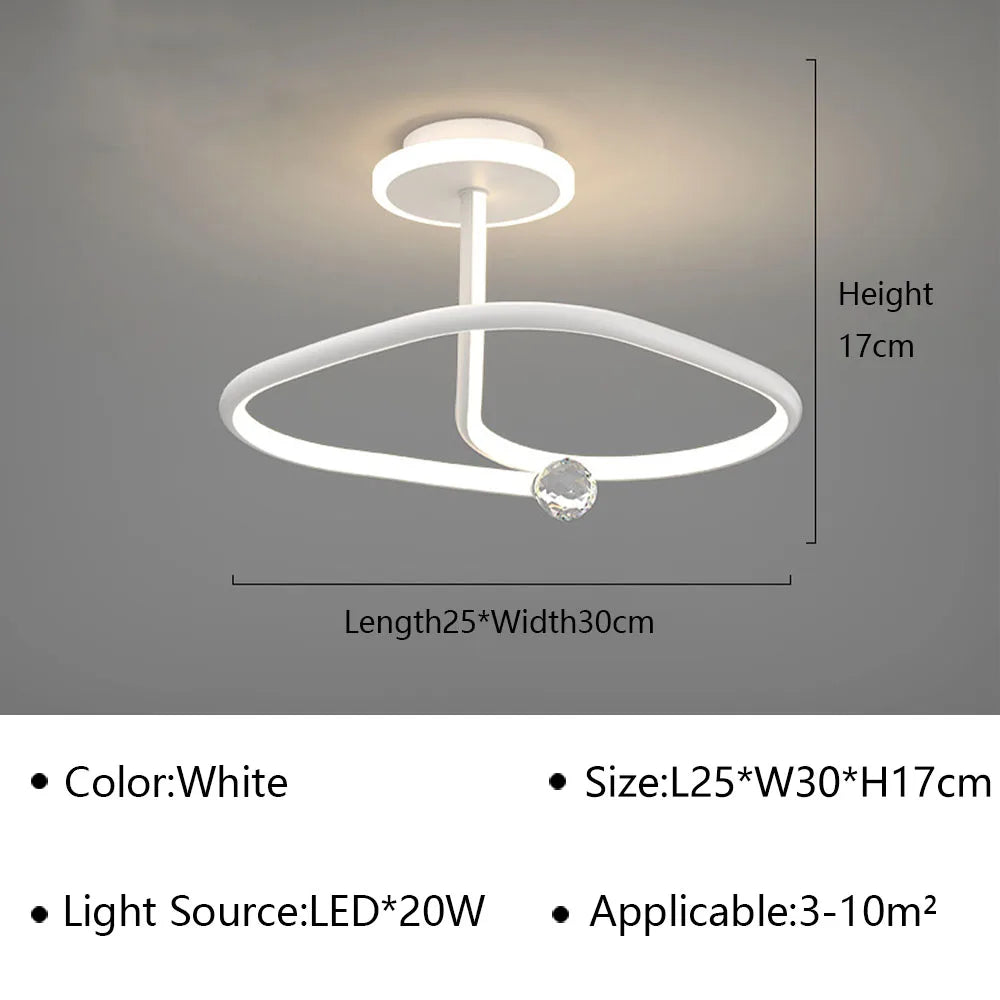 Plafonnier Rond Cristal LED