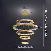 Lustre moderne en cristal avec éclairage LED pour villa de luxe
