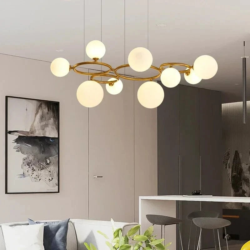 Lampe suspendue d'art en verre fumé de luxe