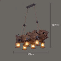 Lustre LED rétro industriel antique LOFT Bar Vintage Art bois E27