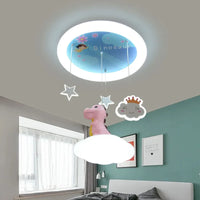Lustre Créatives pour Chambre d'Enfants Dinosaure Rose et Vert - Fille et Garçon